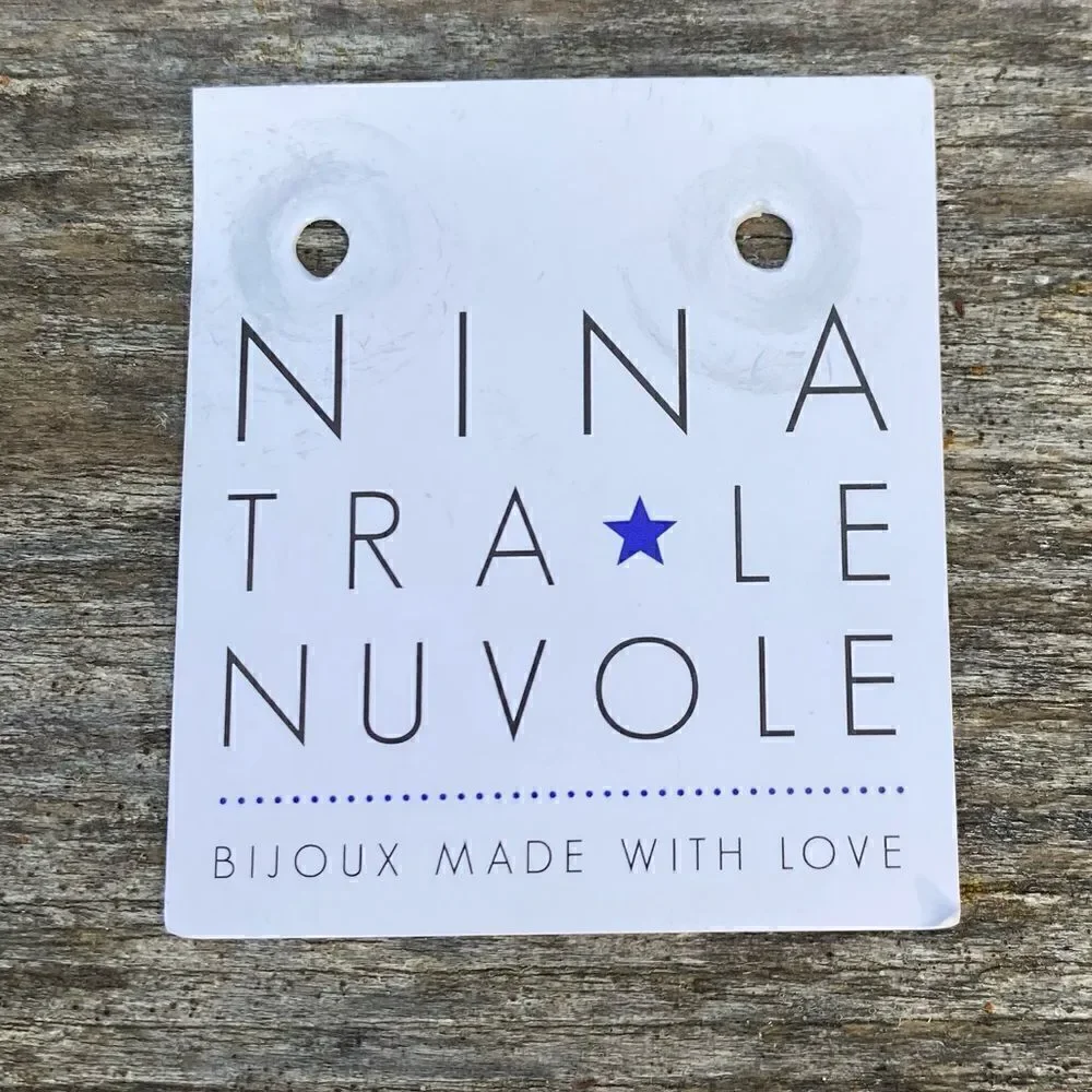 Nina Tra Le Nuvole Blue Saphire/Cobalt Fan Star Rhinestone Earrings. New(NIB)